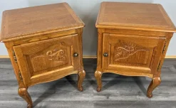 Clearance Pamono Vintage French Oak Bedside Tables, Set of 2