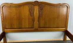 Pamono Vintage French Oak Double Bed