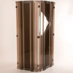Discount Pamono Vintage French 4-Panel Screen in Smoked Acrylic Glass attributed to Philippe Jean, 1970s