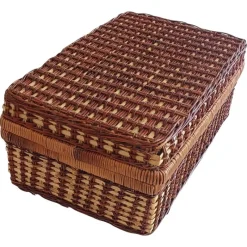 Pamono Vintage French Picnic Case in Wicker, 1940s><noscript><img width=