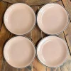 Pamono Vintage French Pink Dessert Plates by Villeroy & Boch, 1930s, Set of 4> Dinner Plates & Bowls