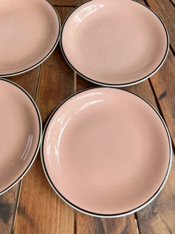 Pamono Vintage French Pink Dessert Plates by Villeroy & Boch, 1930s, Set of 4><noscript><img width=