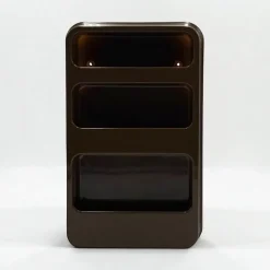 Pamono Vintage French Plastra Wall Shelves in Brown Plastic by Jean-Lin Viaud for Prisunic, 1970s><noscript><img width=