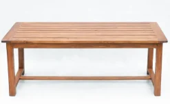 Pamono Vintage French Provincial Slatted Pine Outside Dining Table, 1980><noscript><img width=