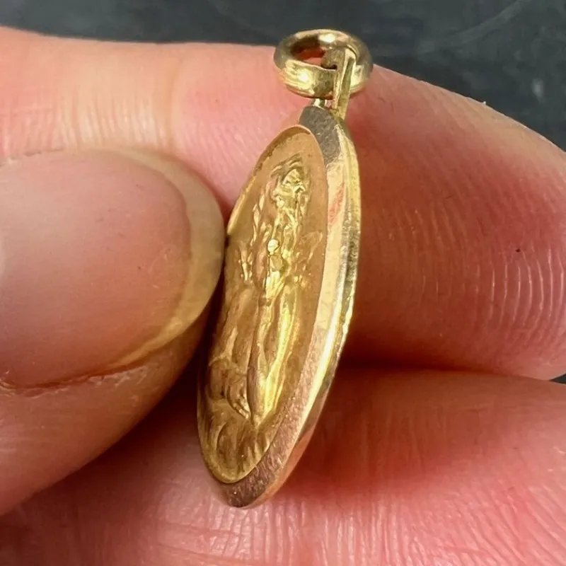 Pamono Vintage French Raphaels Cherub 18k Yellow Gold Medal Pendant, 1950s> Necklaces