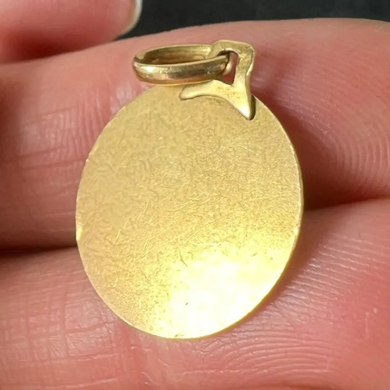 Pamono Vintage French Raphaels Cherub 18k Yellow Gold Medal Pendant, 1950s> Necklaces