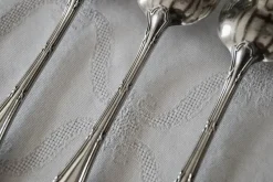 Pamono Vintage French Rubans Box Silver-Plated Dessert Cutlery from Christofle, 1960s, Set of 24><noscript><img width=