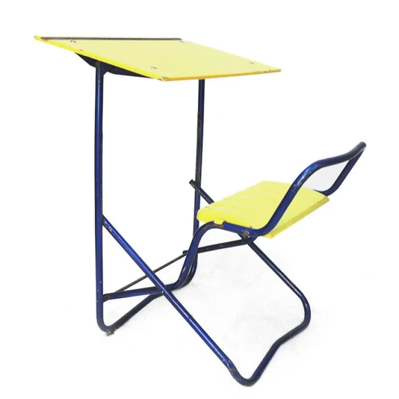 Pamono Vintage French School Table and Chair, 1950s> Garden Tables