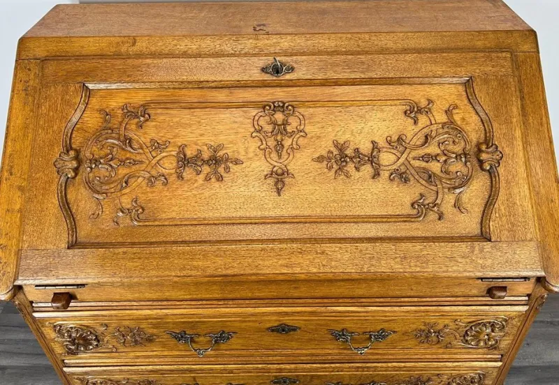 Pamono Vintage French Secretaire in Oak> Secretaires