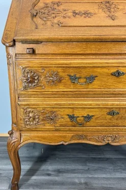 Pamono Vintage French Secretaire in Oak><noscript><img width=