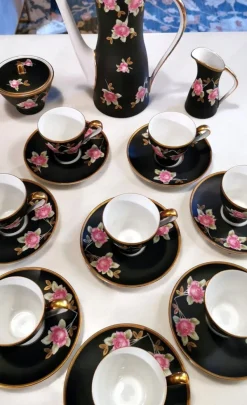 New Pamono Vintage French Sevres-Vincennes Porcelain Coffee Service, Set of 19