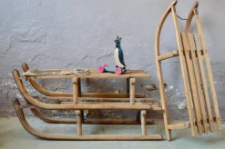 Pamono Vintage French Sled in Wood and Metal><noscript><img width=