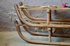 Pamono Vintage French Sled in Wood and Metal><noscript><img width=