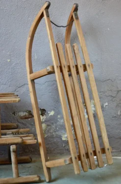 Pamono Vintage French Sled in Wood and Metal><noscript><img width=