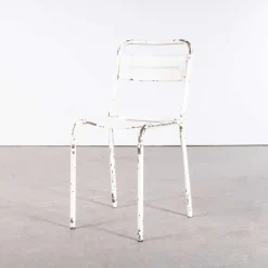Pamono Vintage French Stacking Outdoor Chairs in White Metal by Tolix, 1950s> Garden Seating