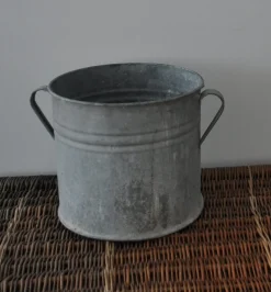 Pamono Vintage Galvanized Zinc Planter, 1950s> Planters And Jardiniere