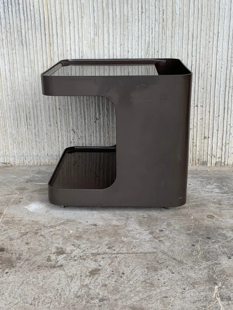 Pamono Vintage Game Table in Smoked Plastic with Wheels from Longato> Game Tables