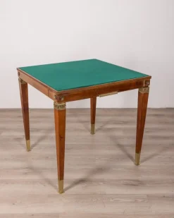 Discount Pamono Vintage Game Table in Wood and Golden Brass Italian Design, 1940s