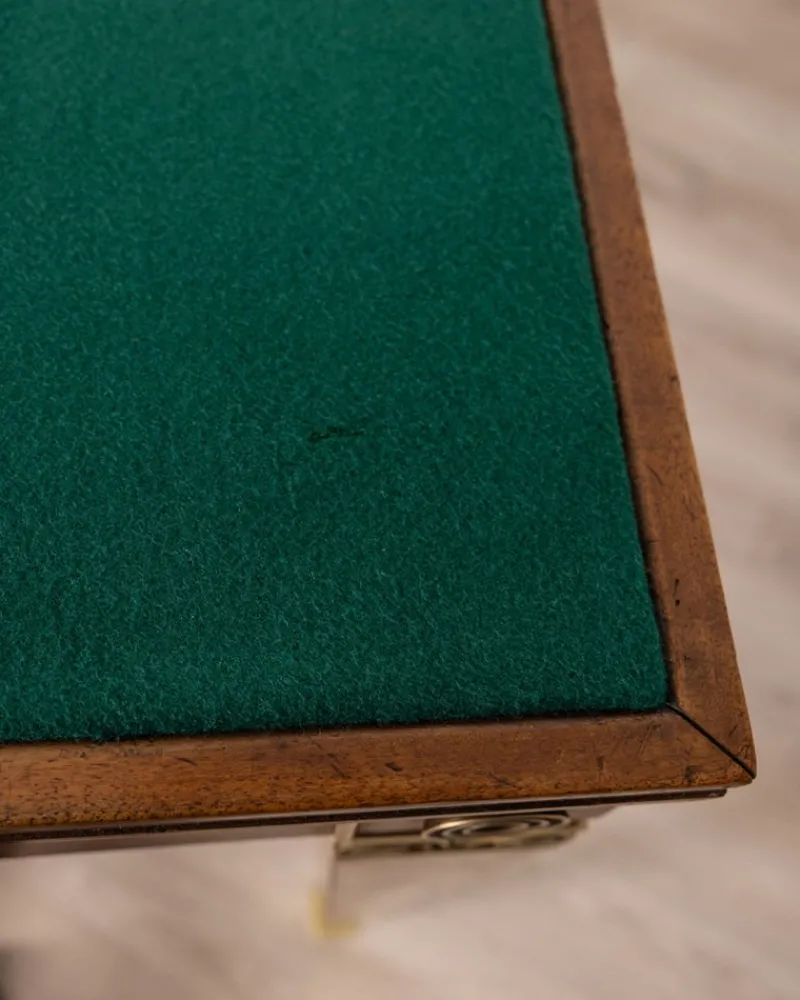 Discount Pamono Vintage Game Table in Wood and Golden Brass Italian Design, 1940s