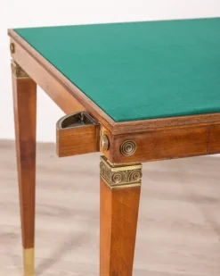 Discount Pamono Vintage Game Table in Wood and Golden Brass Italian Design, 1940s