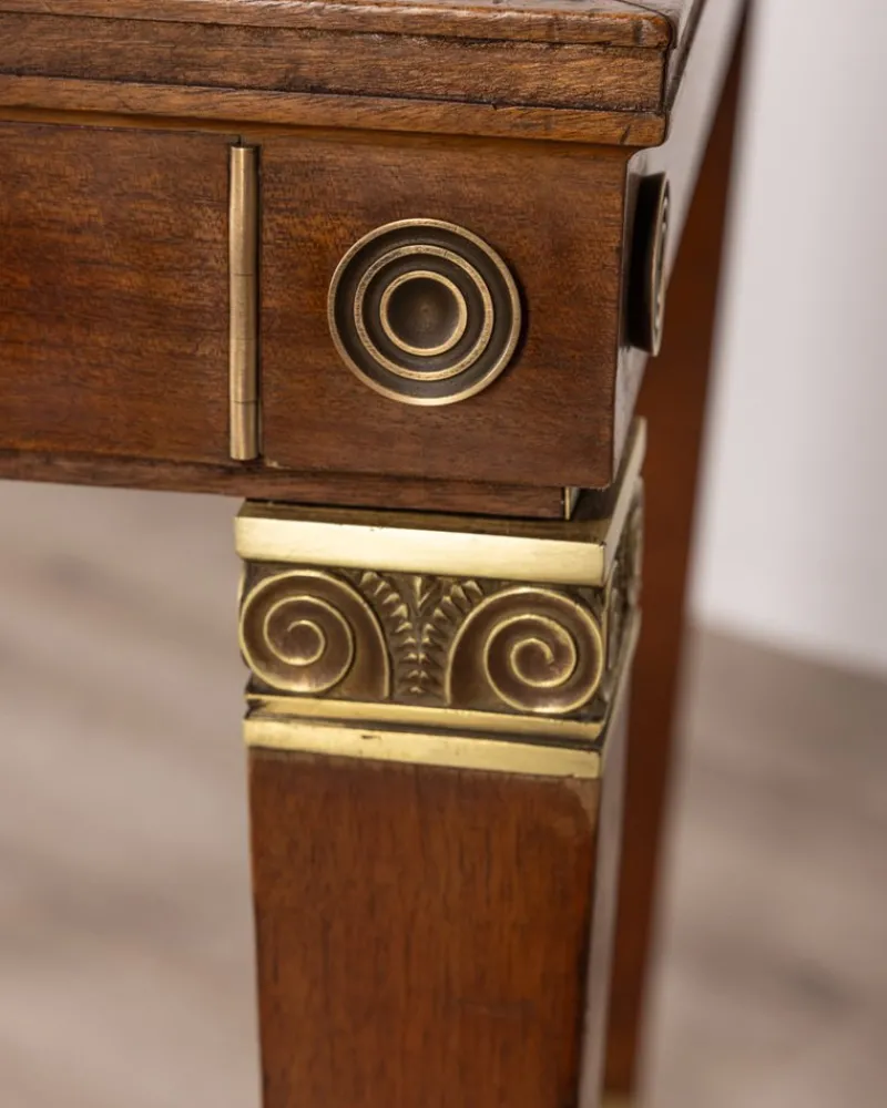 Discount Pamono Vintage Game Table in Wood and Golden Brass Italian Design, 1940s