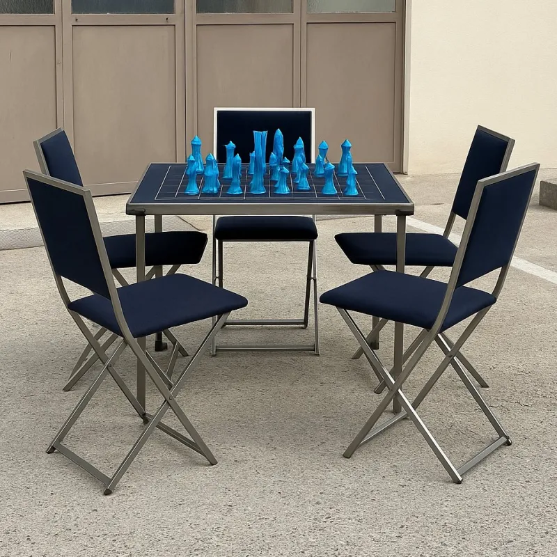 Online Pamono Vintage Games Table and Chairs from Christian Dior, 1975, Set of 6