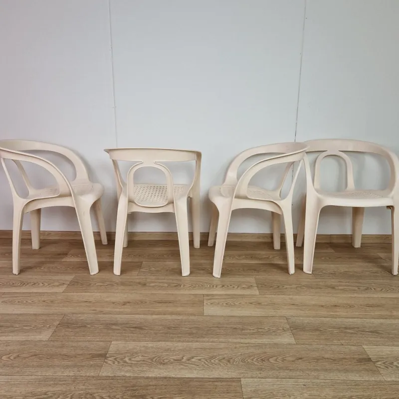 New Pamono Vintage Garden Chairs by Henry Massonnet for Stamp, 1984s, Set of 4