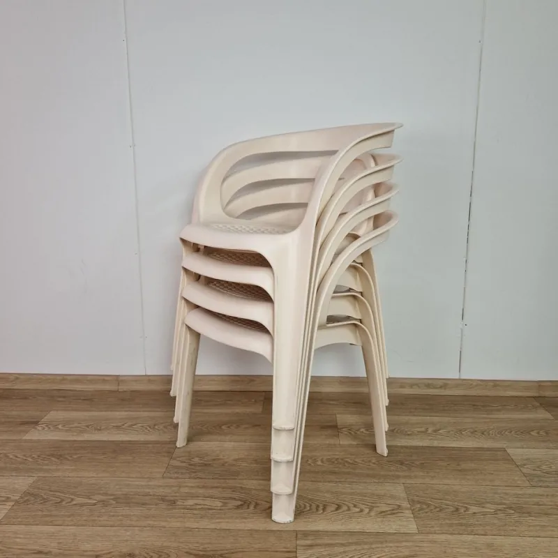 New Pamono Vintage Garden Chairs by Henry Massonnet for Stamp, 1984s, Set of 4