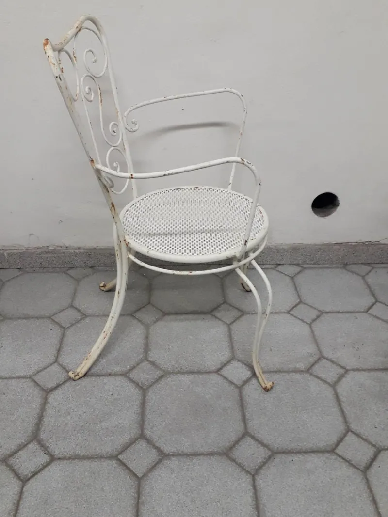 Pamono Vintage Garden Chairs in Iron, 1950s, Set of 4> Garden Seating