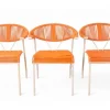Pamono Vintage Garden Chairs in Woven Orange Plastic, 1980s, Set of 3> Garden Seating