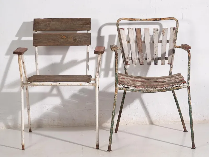 Online Pamono Vintage Garden Chairs with Armrests, 1920, Set of 2