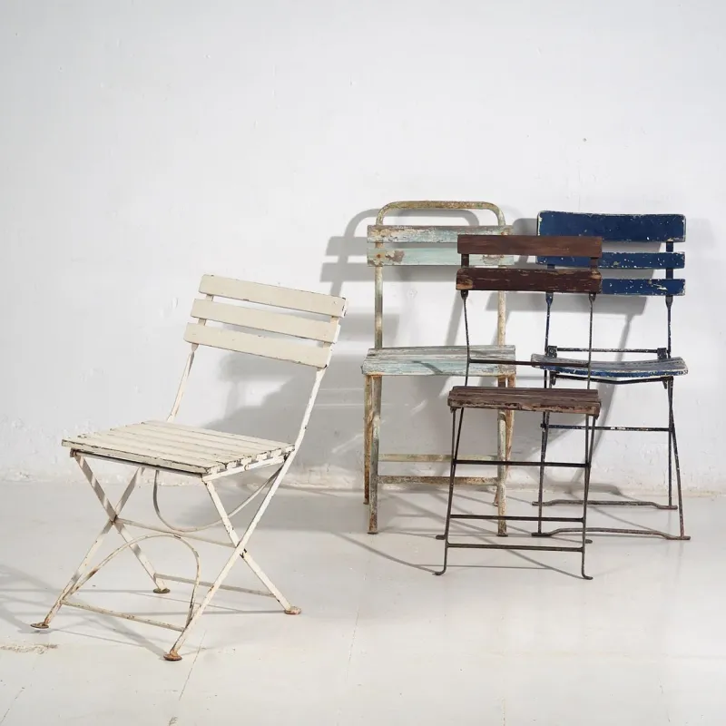 New Pamono Vintage Garden Folding Chairs, 1920, Set of 4