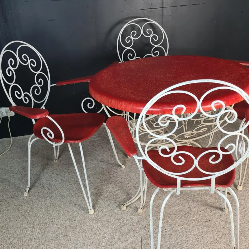 Pamono Vintage Garden Furniture, 1960s, Set of 5> Garden Tables