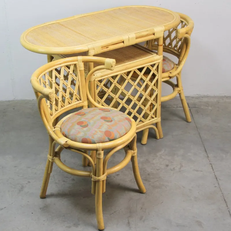 Pamono Vintage Garden Table and Chairs, 1970s, Set of 3> Garden Tables