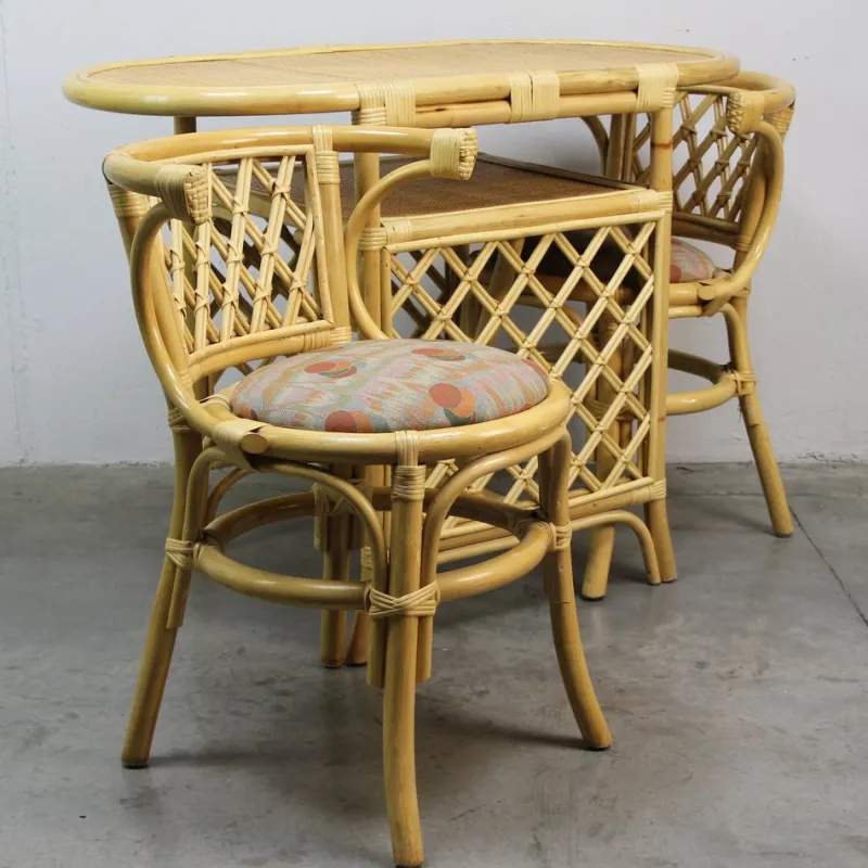 Pamono Vintage Garden Table and Chairs, 1970s, Set of 3> Garden Tables