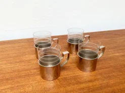 Outlet Pamono Vintage GDR East German Tea Glasses from MUQ, Metallwarenfabrik Union Quedlinburg, Set of 4