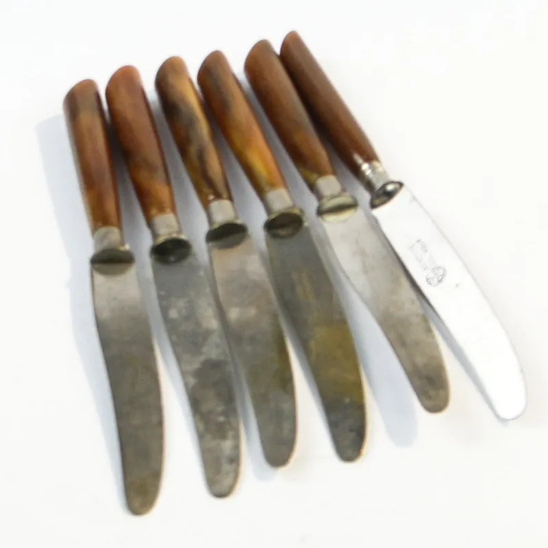 Pamono Vintage German Bakelite Knives, 1950s, Set of 6> Cutlery & Serving Utensils