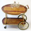 Pamono Vintage German Bar Cart with Inlaid Marquetry