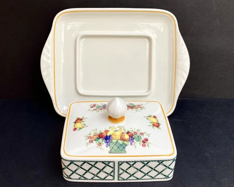 Best Pamono Vintage German Basket Rectangular Covered Butter Dish from Villeroy & Boch, 1970