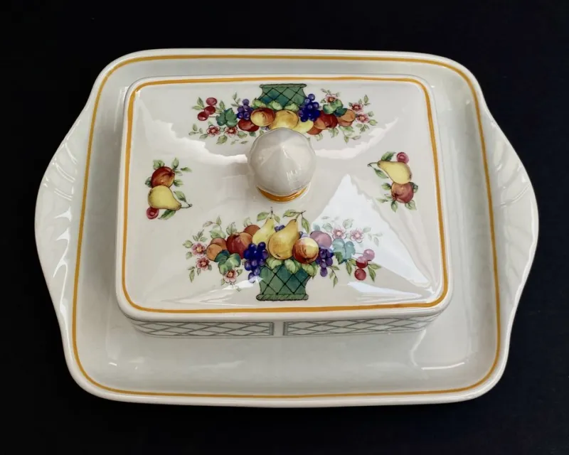 Best Pamono Vintage German Basket Rectangular Covered Butter Dish from Villeroy & Boch, 1970