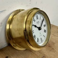 Pamono Vintage German Brass Ships Clock from Kundo, 1970s