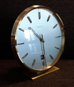 Outlet Pamono Vintage German Brass Table Clock, 1960s
