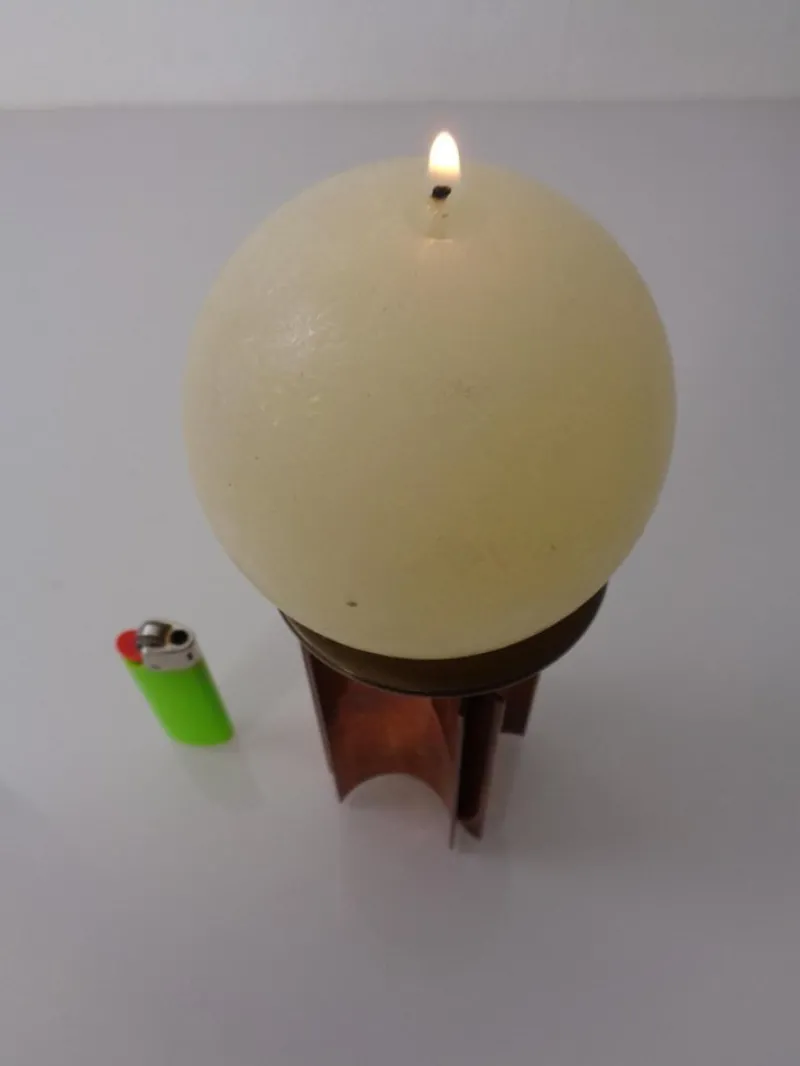 Pamono Vintage German Brutalist Candleholder in Copper and Brass, 1960s> Candleholders