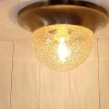New Pamono Vintage German Ceiling Lamp with Slightly Tinted Ice Glass Shade on Brass Mount, 1990s