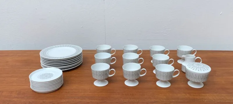 Pamono Vintage German Composition Secunda Grau Coffee Service by Tapio Wirkkala for Rosenthal, Set of 28> Coffee & Tea Service