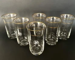 Pamono Vintage German Crystal Water Glasses from Gallo, 1970s, Set of 6> Glassware
