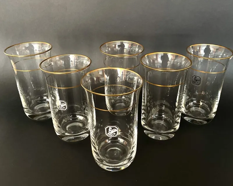 Pamono Vintage German Crystal Water Glasses from Gallo, 1970s, Set of 6> Glassware