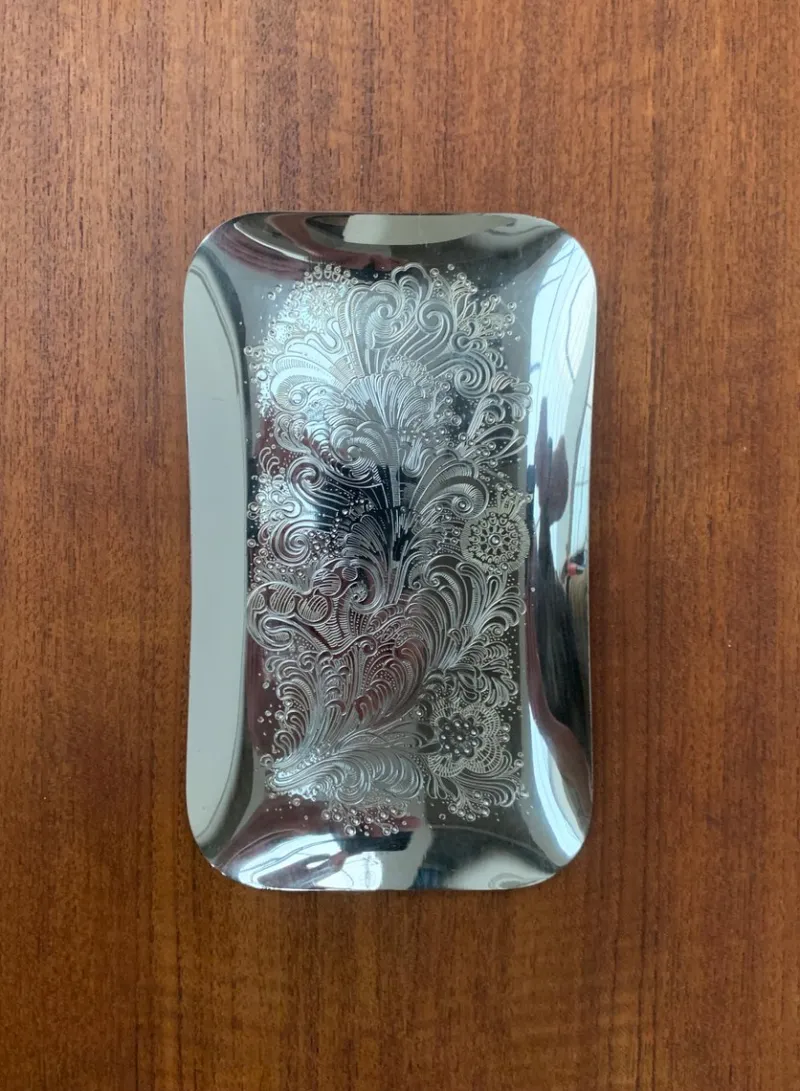 Pamono Vintage German Floral Metal Plate from WMF> Trays