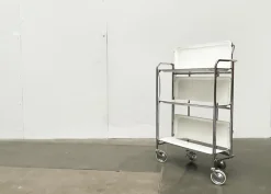 Hot Pamono Vintage German Foldable Service Cart with 3 Trays, 1970s