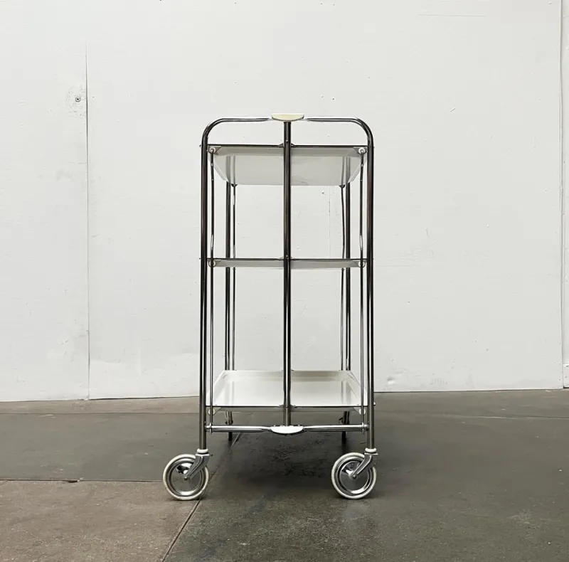 Hot Pamono Vintage German Foldable Service Cart with 3 Trays, 1970s